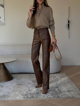 Брюки экокожа прямые