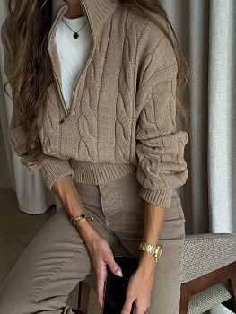 Джемпер крупные косы