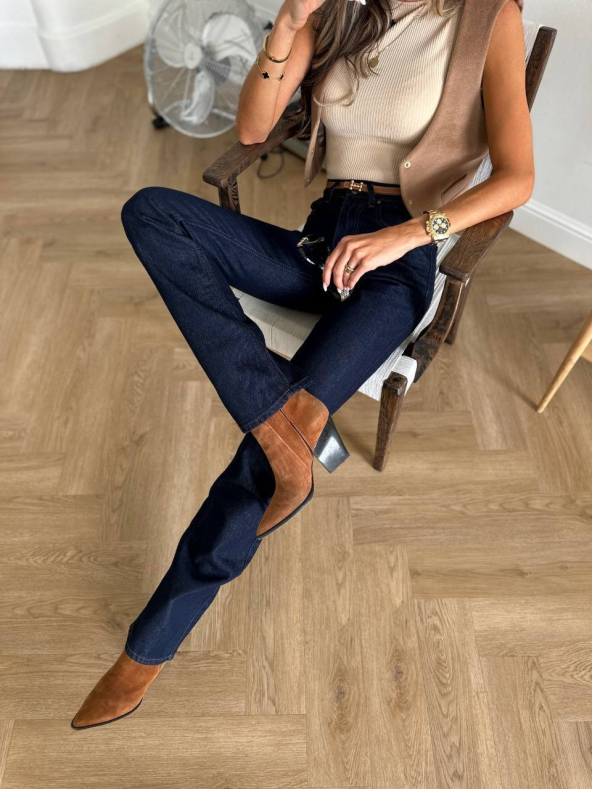 Джинсы прямые (синий XS)